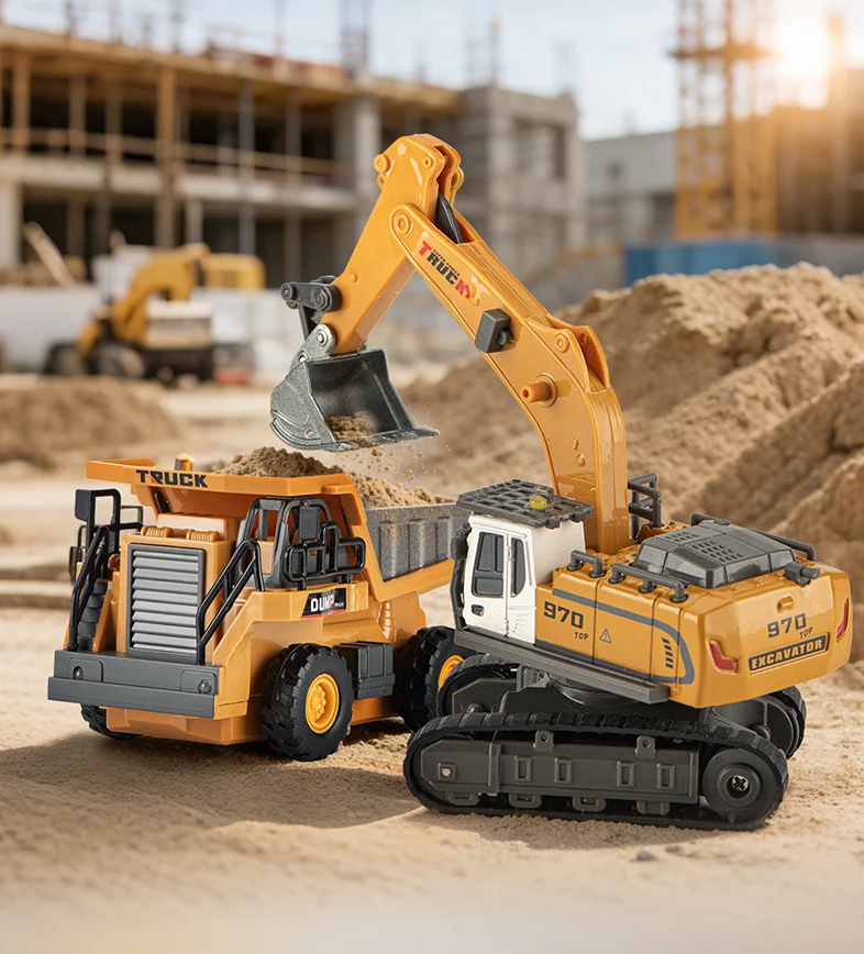 Екскаватор на радіокеруванні RC 555-104 1:64 зі світлом та звуком, керування через додаток